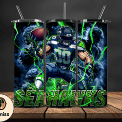 Seattle Seahawks Tumbler Wrap Glow, NFL Logo Tumbler Png, NFL Design Png, Design by Davisbundlesvg-29