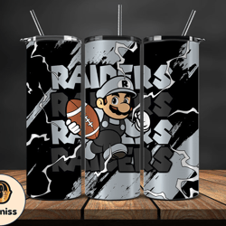 Las Vegas Raiders Tumbler Wrap, Mario Tumbler Wrap, NFL Logo PNG, Tumbler Designs, NFL Football PNG, Design by Davisbund