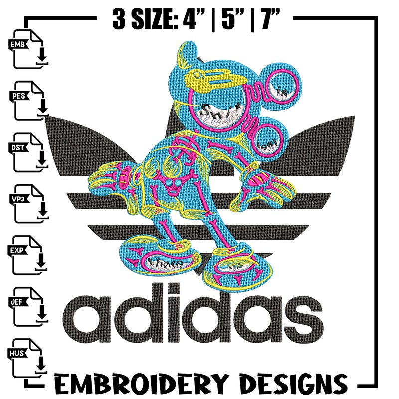 Adidas mickey Embroidery Design, Mickey Embroidery, Embroidery File, Adidas Embroidery, Anime shirt, Digital download.jpg
