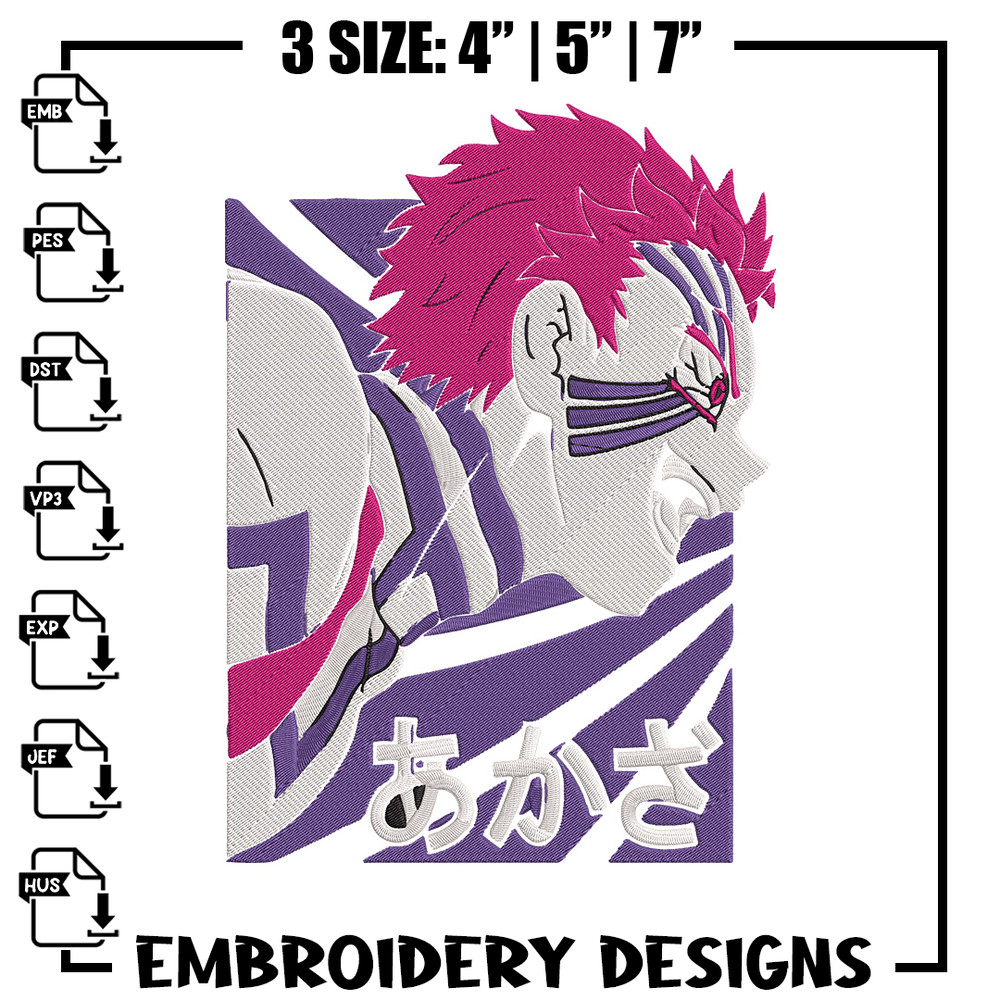 Akaza poster Embroidery Design, Demon slayer Embroidery, Embroidery File, Anime Embroidery, Digital download..jpg
