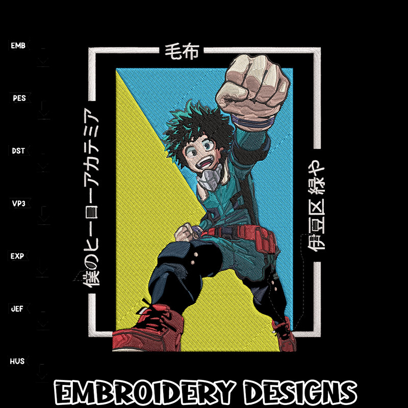 Deku poster Embroidery Design, Mha Embroidery, Embroidery File, Anime Embroidery, Anime shirt, Digital download..jpg