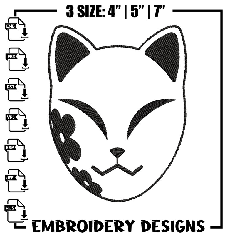 Demon Slayer mask Embroidery Design, Demon slayer Embroidery, Embroidery File, Anime Embroidery, Digital download.jpg