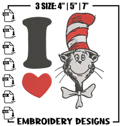 Dr seuss Love Embroidery Design, Dr seuss Embroidery, Embroidery File, logo shirt, Embroidery logo, Digital download.