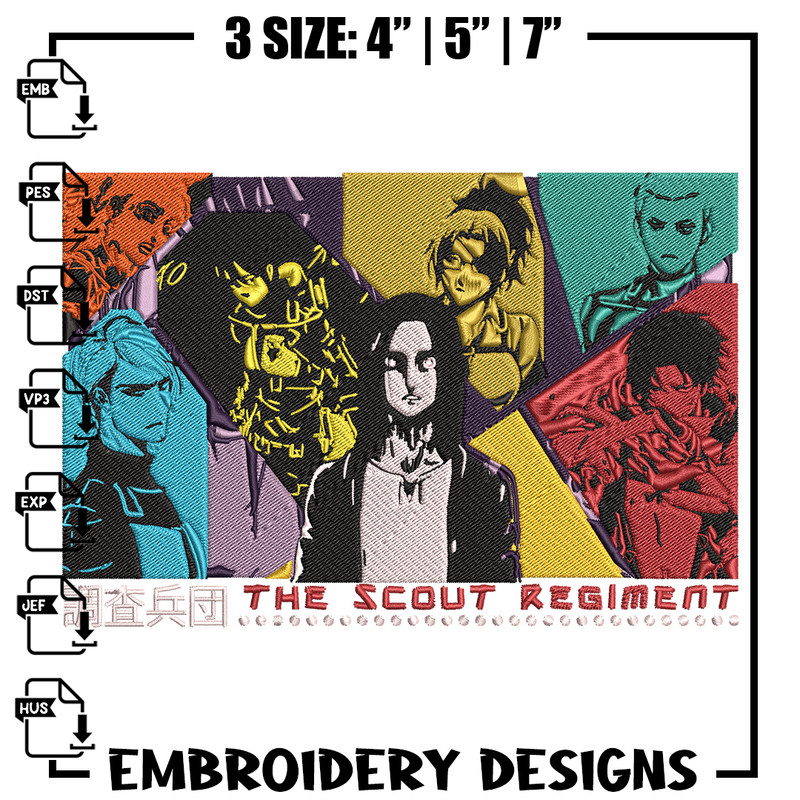 Eren friends Embroidery Design, Aot Embroidery, Embroidery File, Anime Embroidery, Anime shirt, Digital download.jpg