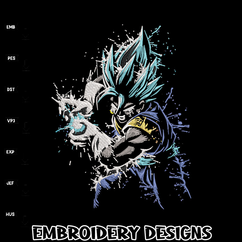 Gogeta Embroidery Design, Dragonball Embroidery, Embroidery File, Anime Embroidery, Anime shirt, Digital download.jpg