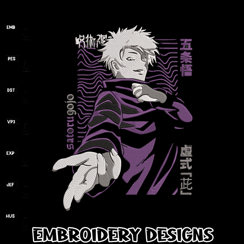 Gojo satoru poster Embroidery Design, Jujutsu Embroidery,Embroidery File, Anime Embroidery, Anime shirt,Digital download.jpg