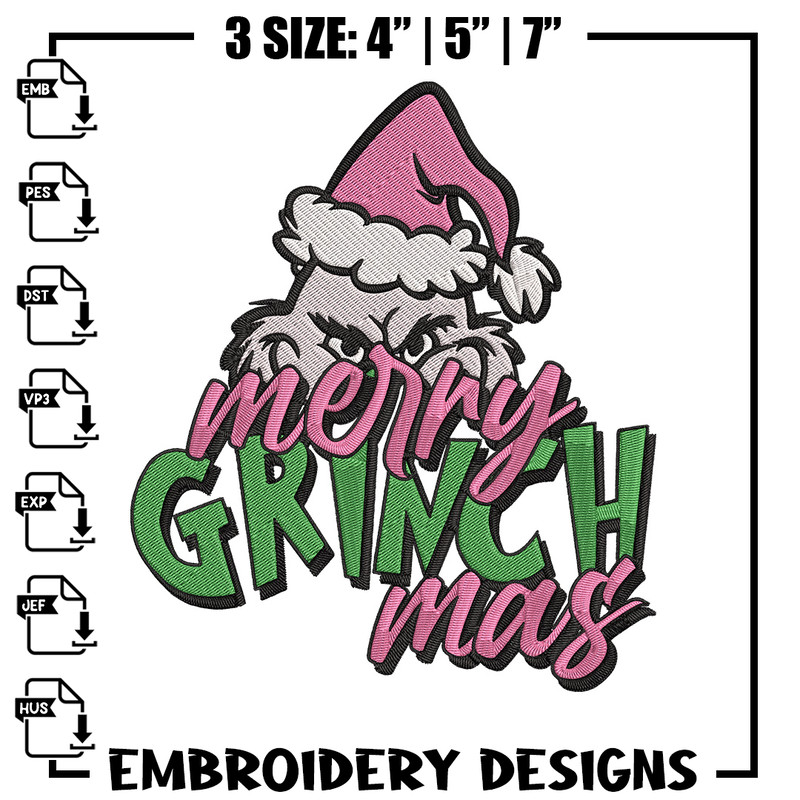 Grinchmas Embroidery Design, Grinch Embroidery, Embroidery File, Chrismas Embroidery, Anime shirt, Digital download..jpg