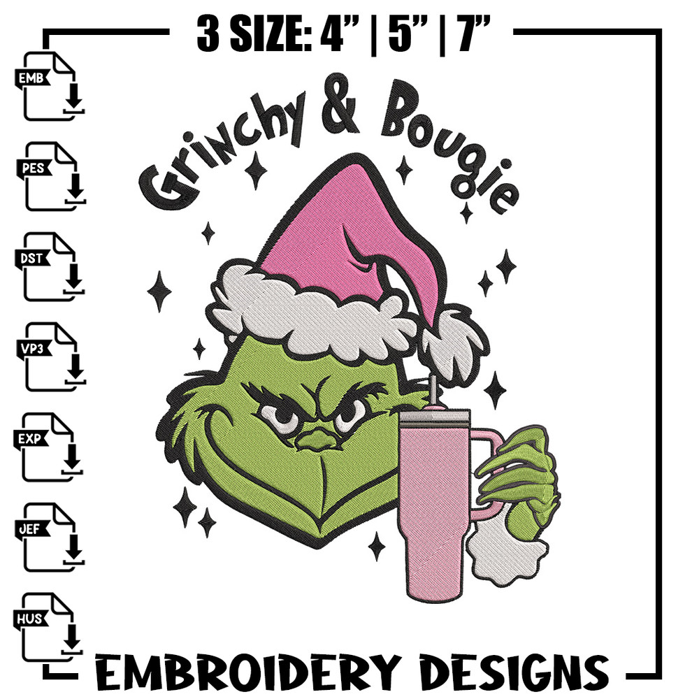 Grinchy bougie Embroidery Design, Grinch Embroidery, Embroidery File,Chrismas Embroidery, Anime shirt, Digital download.jpg