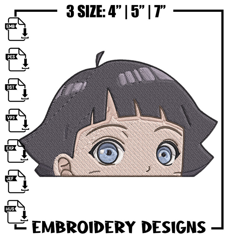 Himawari Peeker Embroidery Design, Naruto Embroidery, Embroidery File, Anime Embroidery, Anime shirt, Digital download.jpg