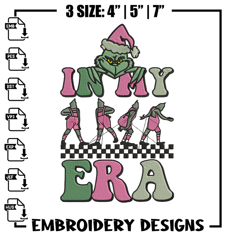 In my era Embroidery Design, Grinch Embroidery, Embroidery File, Chrismas Embroidery, Anime shirt, Digital download.jpg
