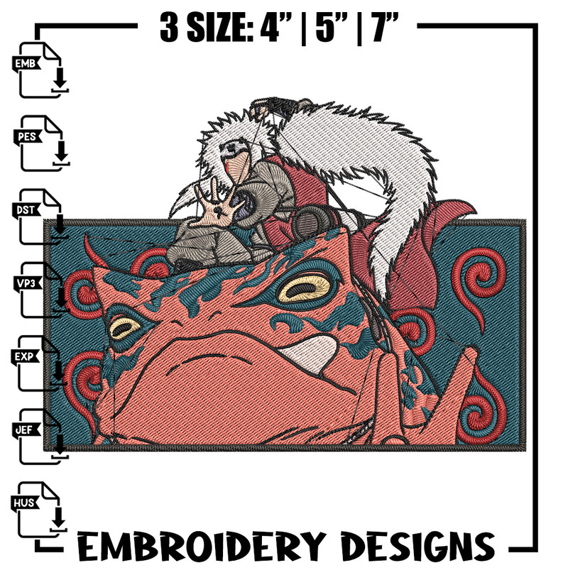 Jiraiya rectangle Embroidery Design, Naruto Embroidery, Embroidery File, Anime Embroidery, Anime shirt, Digital download.jpg
