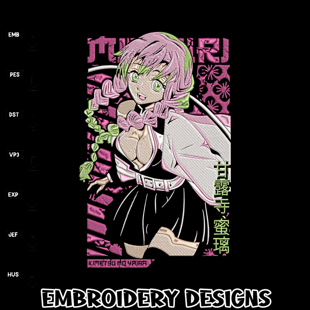 Mitsuri poster Embroidery Design, Demon slayer Embroidery, Embroidery File,Anime Embroidery,Anime shirt,Digital download.jpg