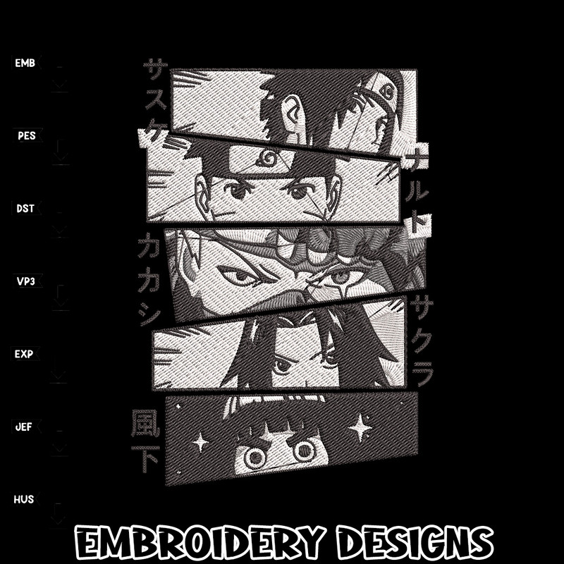 Naruto friends Embroidery Design, Naruto Embroidery, Embroidery File, Anime Embroidery, Anime shirt, Digital download..jpg