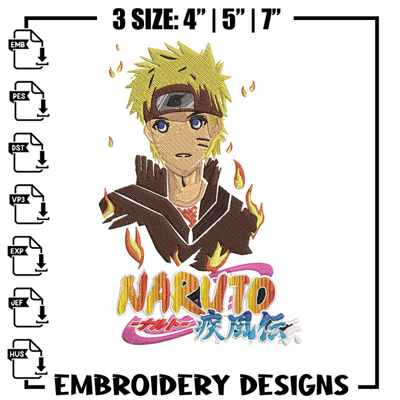 Naruto Poster Embroidery Design, Naruto Embroidery, Embroidery File, Anime Embroidery, Anime shirt,Digital download.jpg