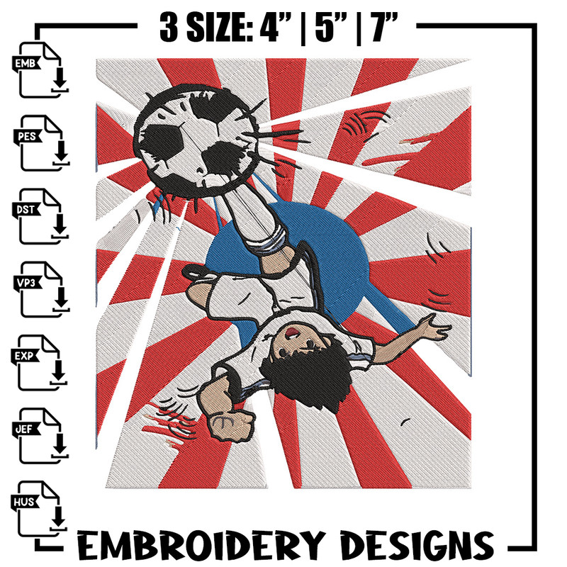 Ozora Tsubasa Embroidery Design, Tsubasa Embroidery, Embroidery File, Anime Embroidery, Anime shirt, Digital download.jpg