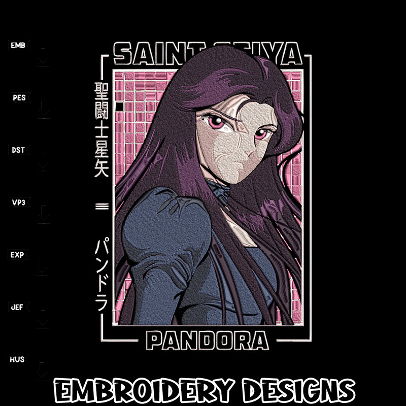 Pandora poster Embroidery Design, Saint Seiya Embroidery, Embroidery File, Anime Embroidery,Anime shirt,Digital download.jpg