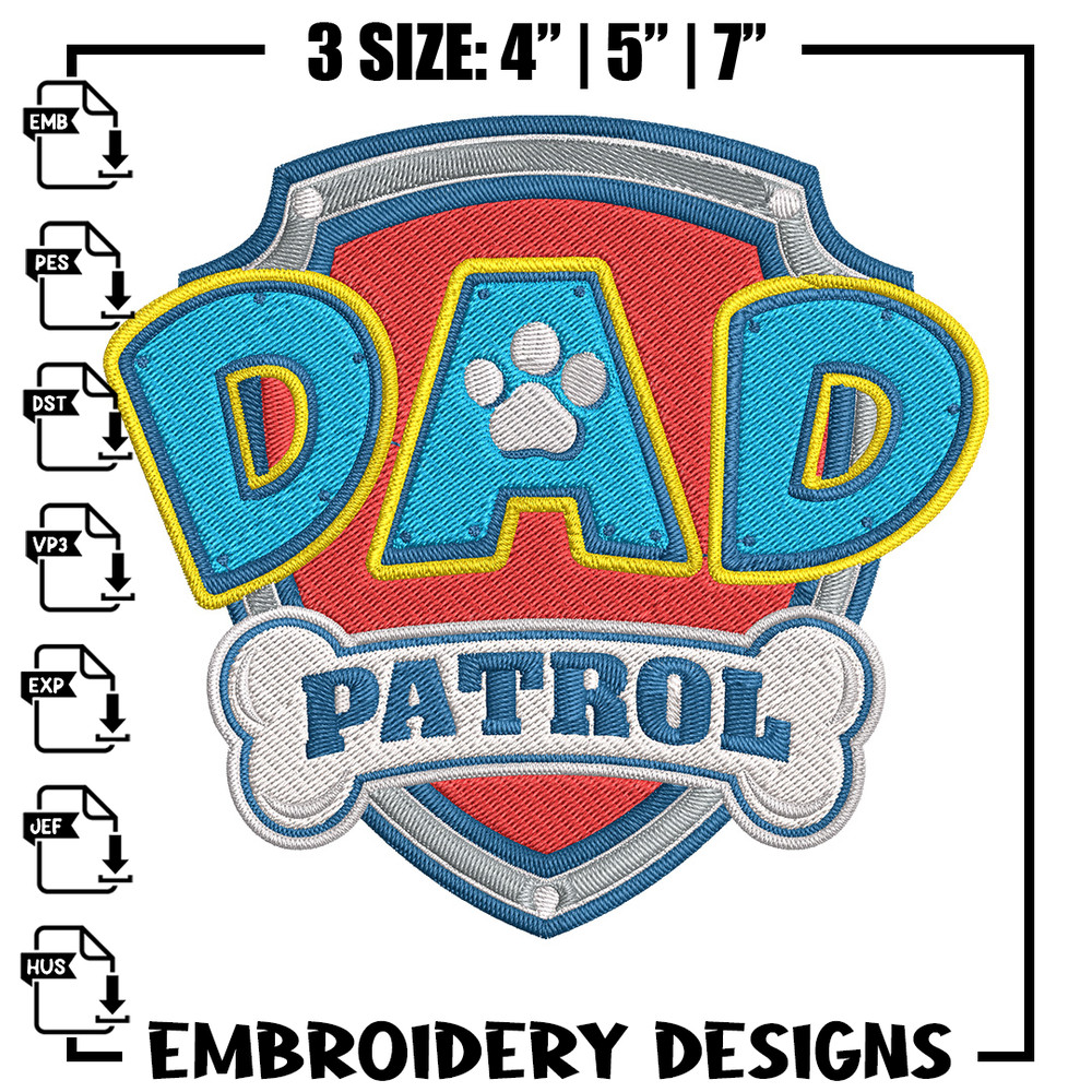 Paw Patrol logo Embroidery Design, Paw Patrol Embroidery, Embroidery File,Anime Embroidery, Anime shirt,Digital download.jpg
