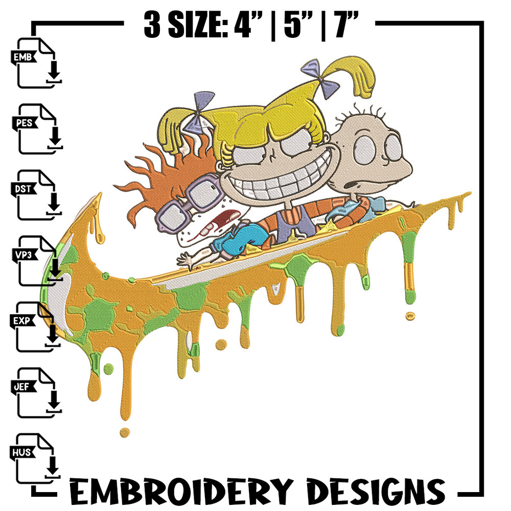 Rugrats x nike Embroidery Design, Rugrats Embroidery, Embroidery File, Anime Embroidery, Nike shirt, Digital download.jpg