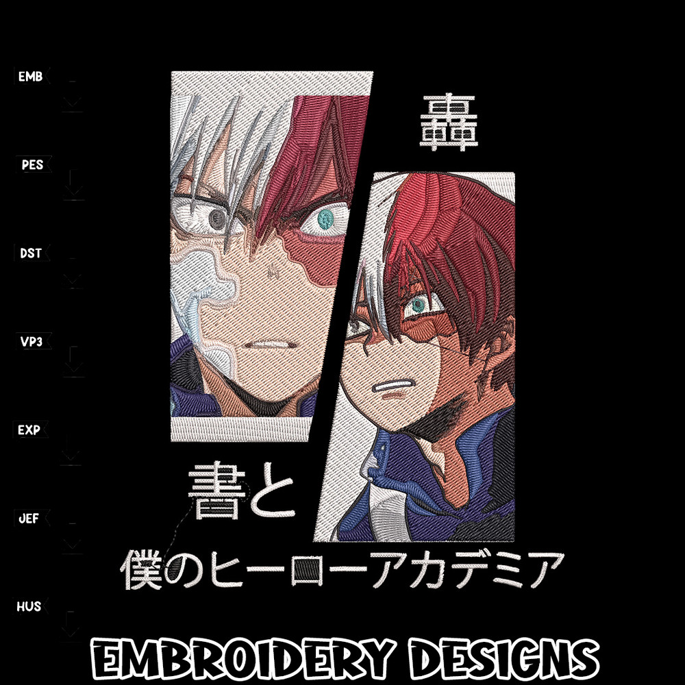 Shouto poster Embroidery Design, Mha Embroidery, Embroidery File, Anime Embroidery, Anime shirt,Digital download.jpg