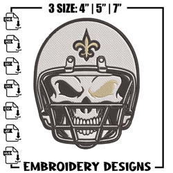 Skull Helmet New Orleans Saints embroidery design, New Orleans Saints embroidery, NFL embroidery, sport embroidery.
