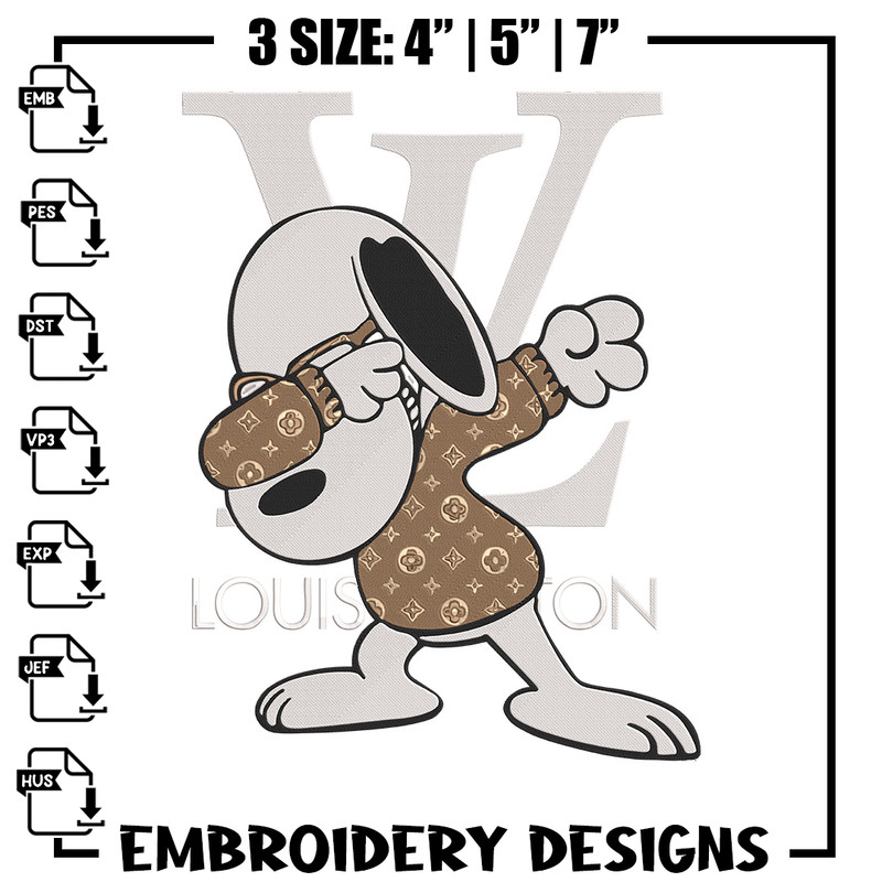 Snoopy x LV Embroidery Design, Peanuts Embroidery, Embroidery File, LV Embroidery, Anime shirt, Digital download.jpg