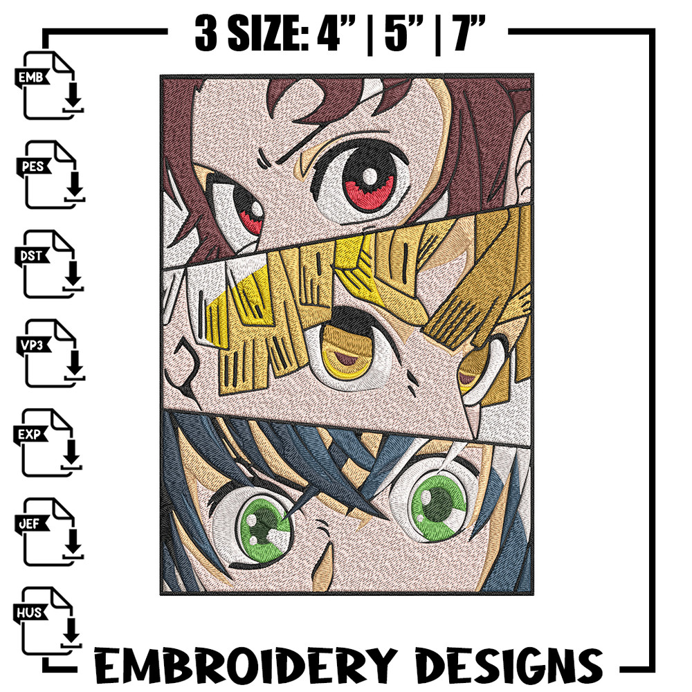 Tanjiro friends Embroidery Design, Demon slayer Embroidery,Embroidery File,Anime Embroidery,Anime shirt,Digital download.jpg