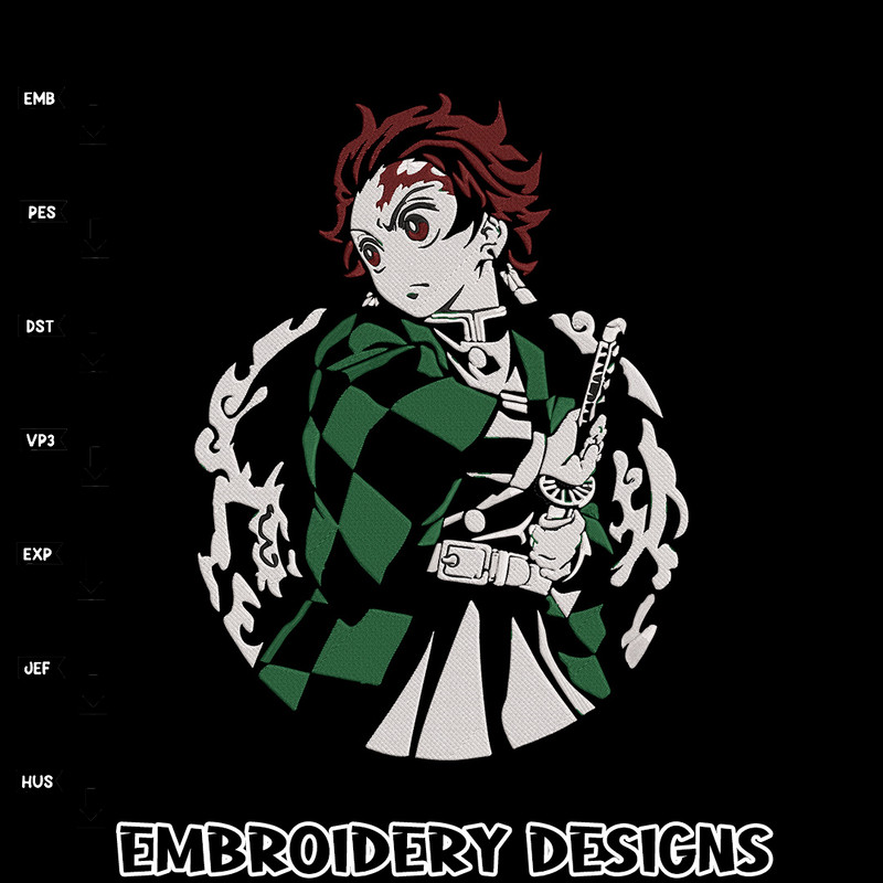 Tanjiro kamado Embroidery Design,Demon slayer Embroidery,Embroidery File, Anime Embroidery, Anime shirt,Digital download.jpg