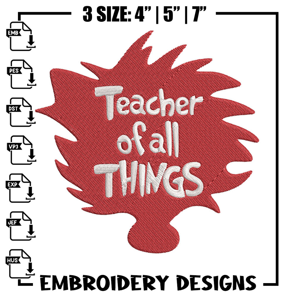 Teacher of All Things Embroidery Design, Dr Seuss Embroidery, Embroidery File, Embroidery design, Digital download.jpg