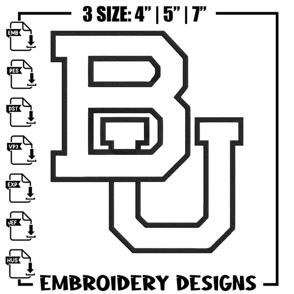 Baylor Bears logo embroidery design, NCAA embroidery, Embroidery design, Logo sport embroidery, Sport embroidery..jpg