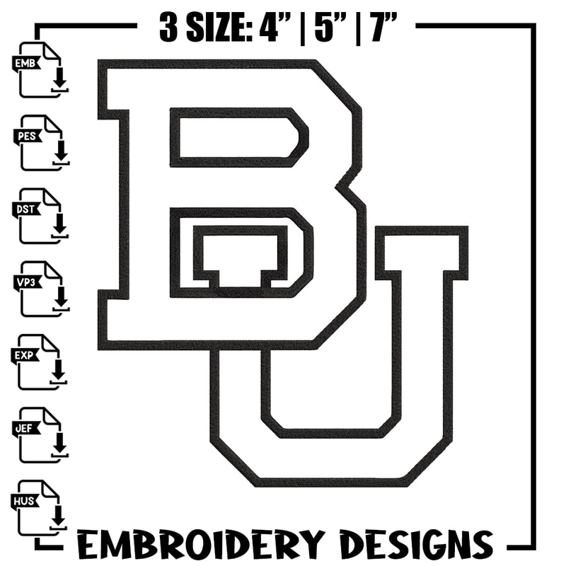 Baylor Bears logo embroidery design, NCAA embroidery, Embroidery design, Logo sport embroidery, Sport embroidery..jpg