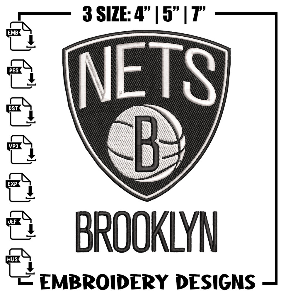 Brooklyn Nets logo embroidery design,NBA embroidery,Sport embroidery, Logo sport embroidery, Embroidery design..jpg