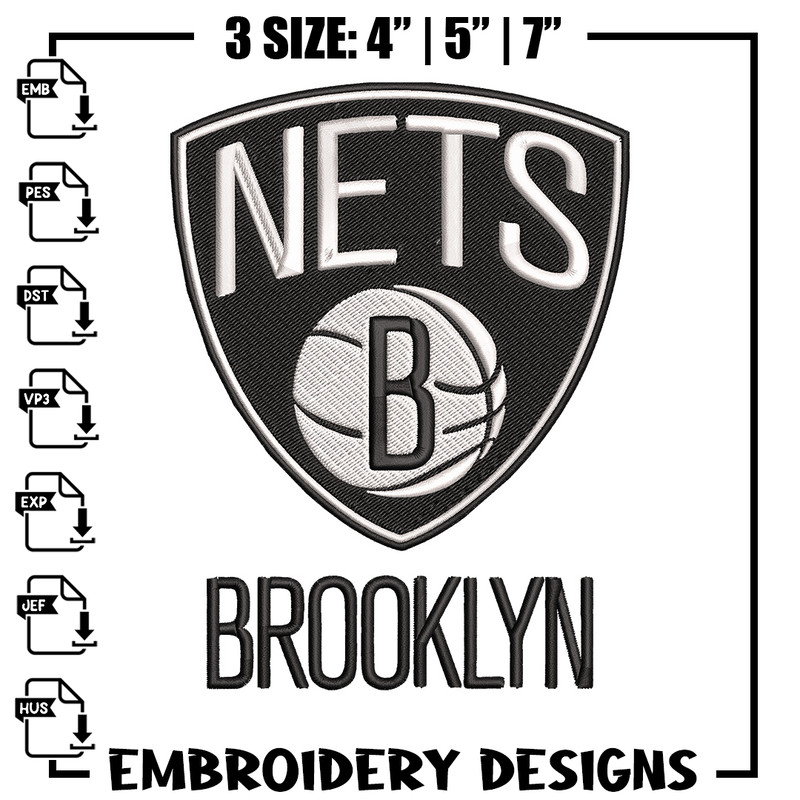 Brooklyn Nets logo embroidery design,NBA embroidery,Sport embroidery, Logo sport embroidery, Embroidery design..jpg