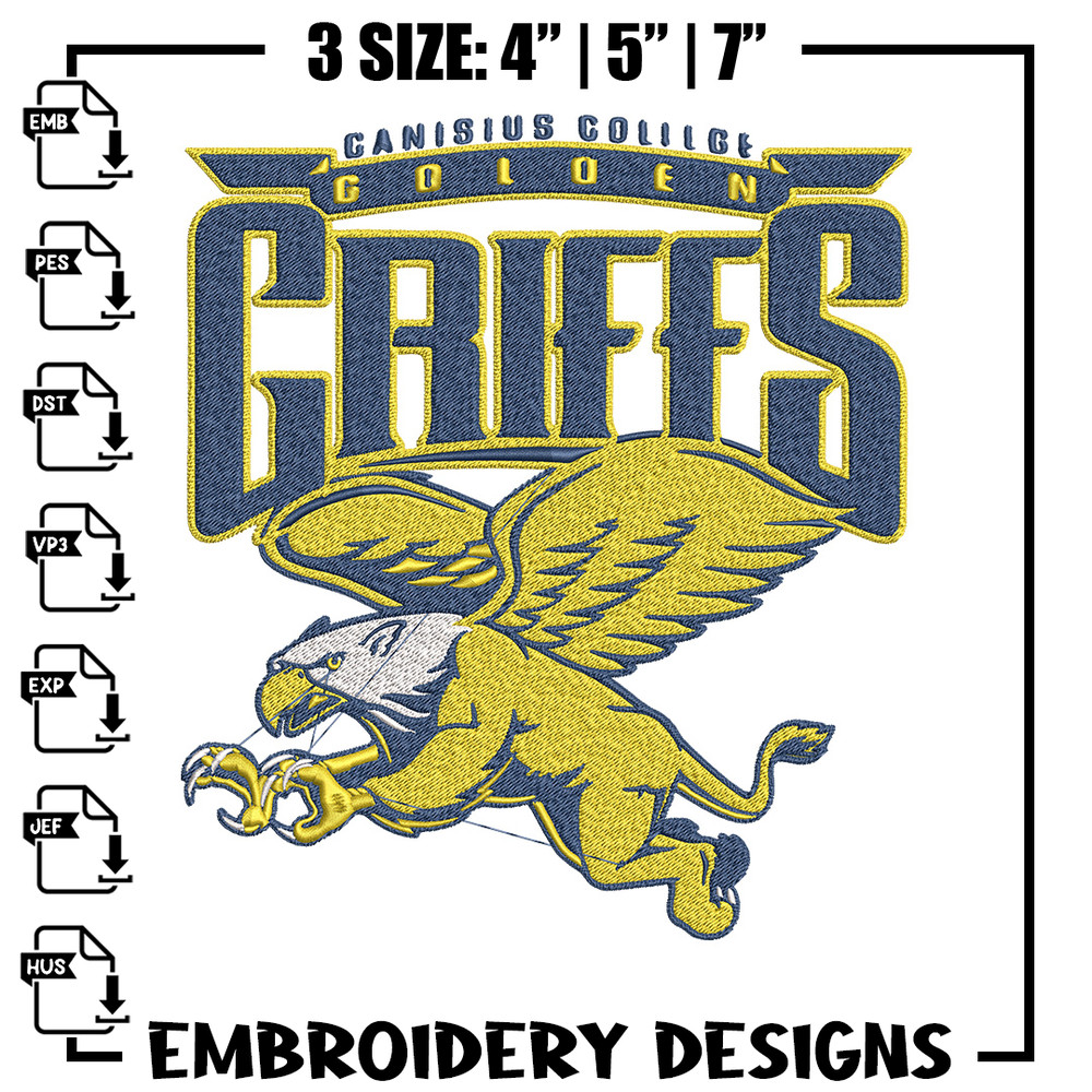 Canisius College logo embroidery design, Hockey embroidery, Sport embroidery, logo sport embroidery, Embroidery design.jpg