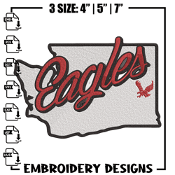 Eastern Washington eagles embroidery design, NCAA embroidery, Embroidery design, Logo sport embroidery, Sport embroidery