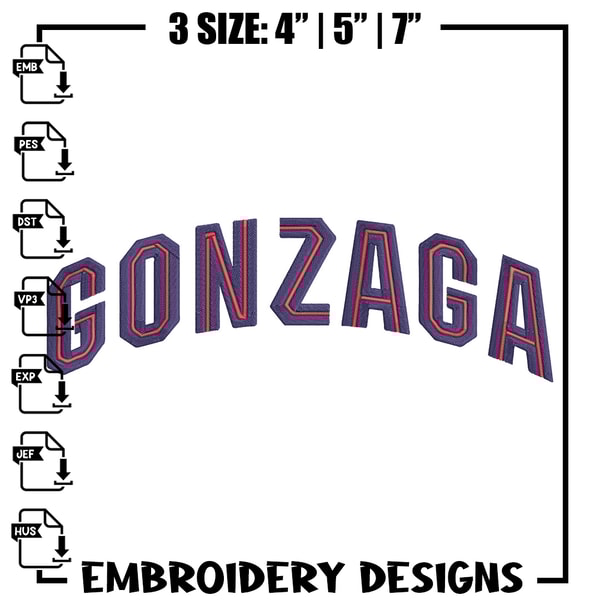 Gonzaga Bulldogs logo embroidery design, NCAA embroidery, Sport embroidery, logo sport embroidery, Embroidery design..jpg