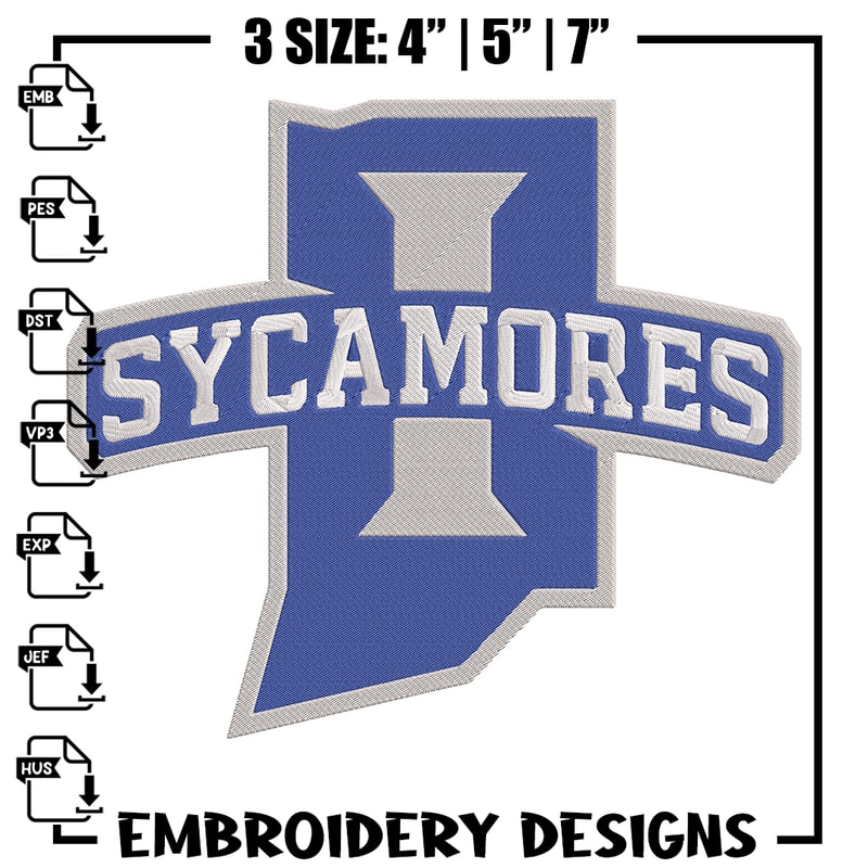 Indiana State Logo embroidery design, NCAA embroidery, Sport embroidery,Logo sport embroidery,Embroidery design.jpg