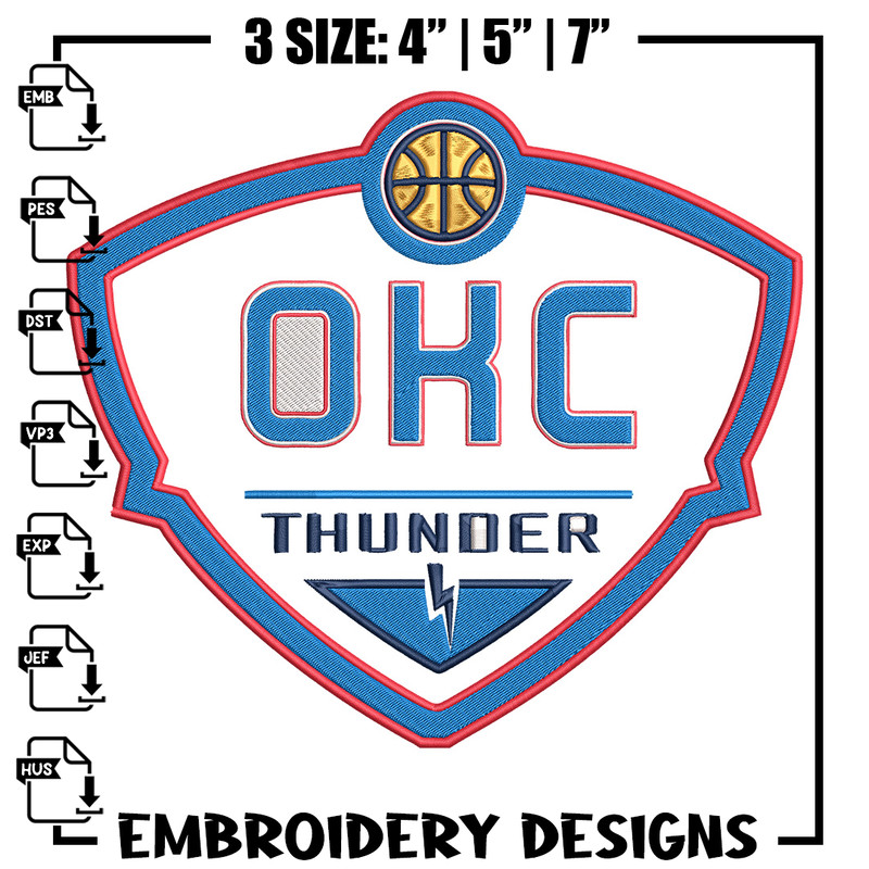 Oklahoma City Thunder logo embroidery design,NBA embroidery,Sport embroidery,Embroidery design, Logo sport embroidery..jpg
