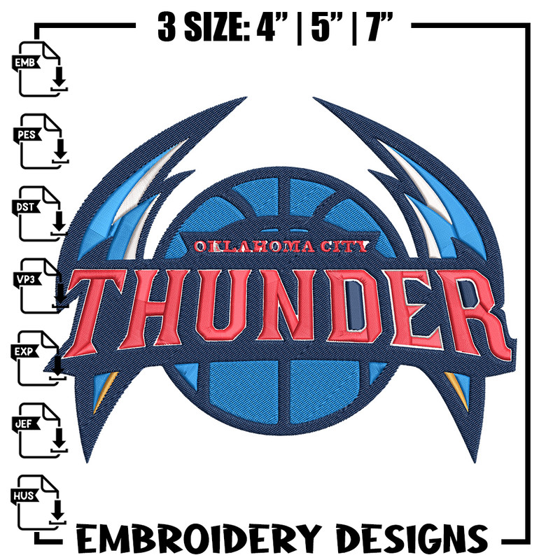 Oklahoma Thunder logo embroidery design,NBA embroidery,Sport embroidery,Embroidery design, Logo sport embroidery..jpg