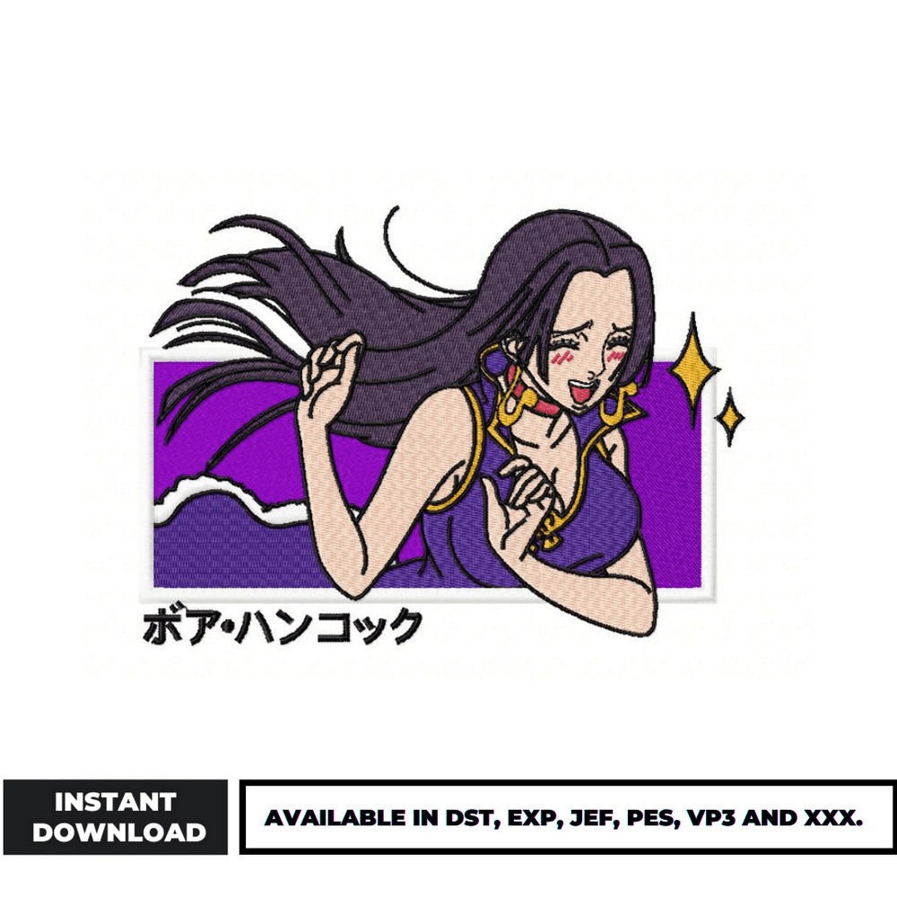 Boa hancock embroidery design