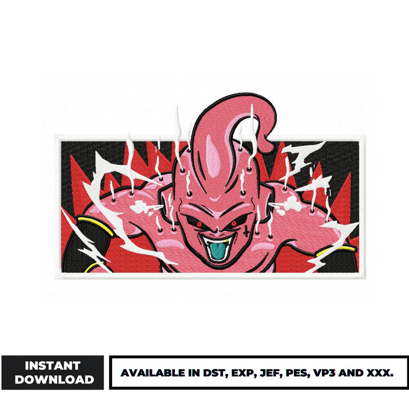 Buu kid boxed embroidery design