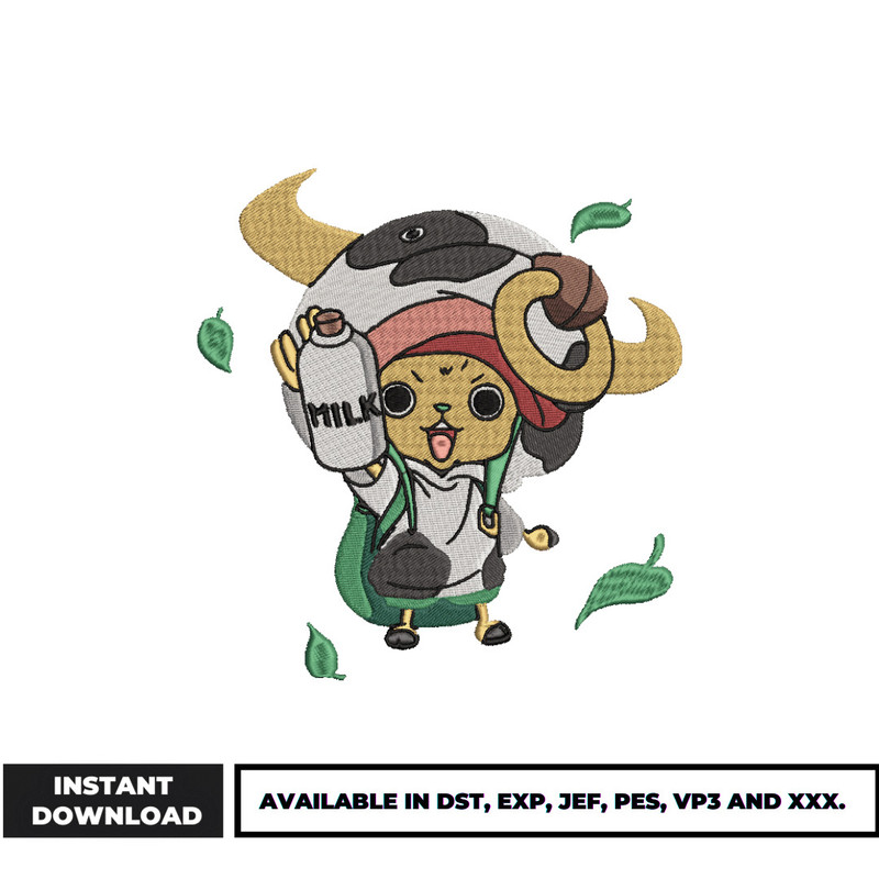 Chopper cow embroidery design