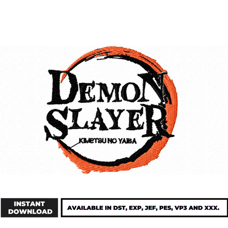 Demon slayer embroidery design