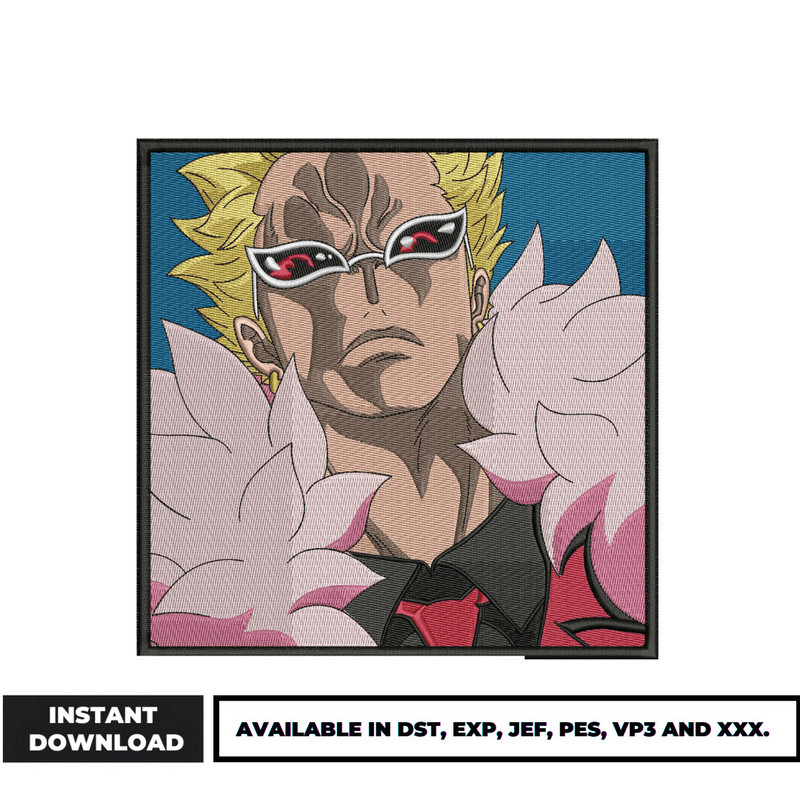 Donflamingo naruto box embroidery design