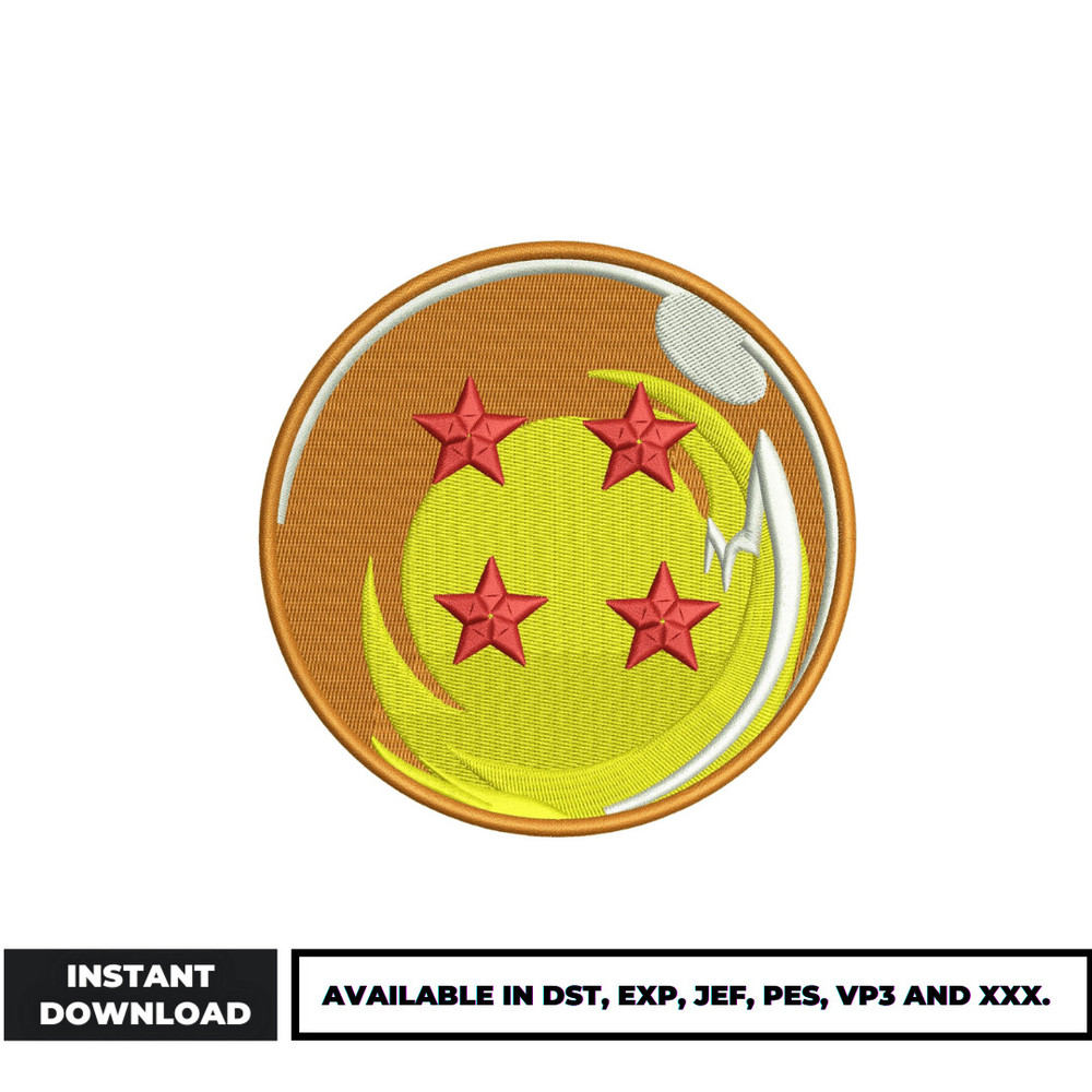 Dragonball 4 stars embroidery design
