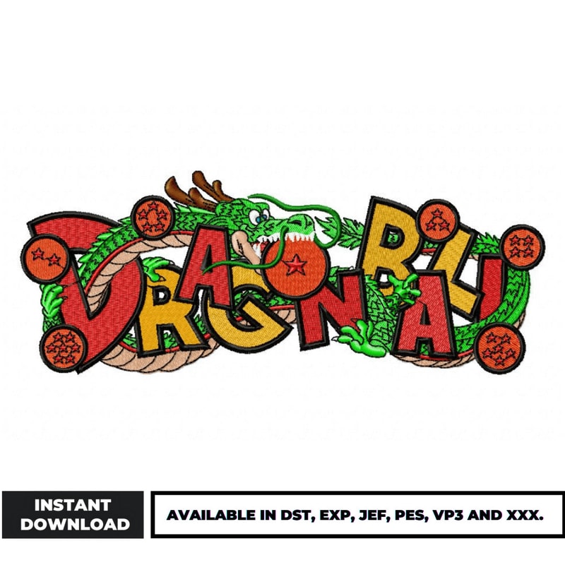 Dragonball logo embroidery design (2)