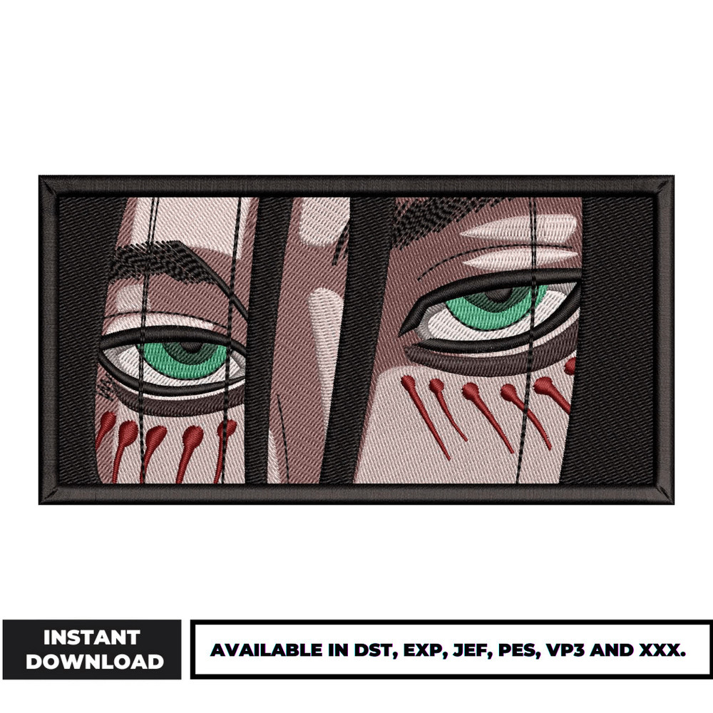 Eren eyes rectangle embroidery design