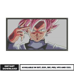goku rose rectangle embroidery design