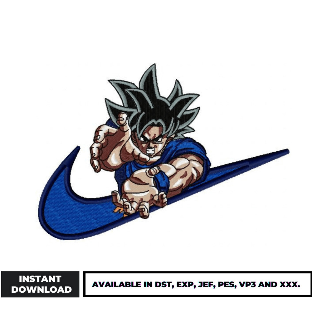 Goku swoosh dragonball embroidery design