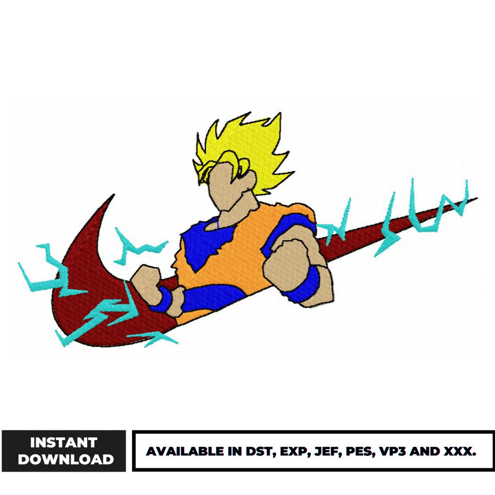 Goku Swoosh embroidery design