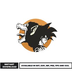 goku x king kong embroidery design